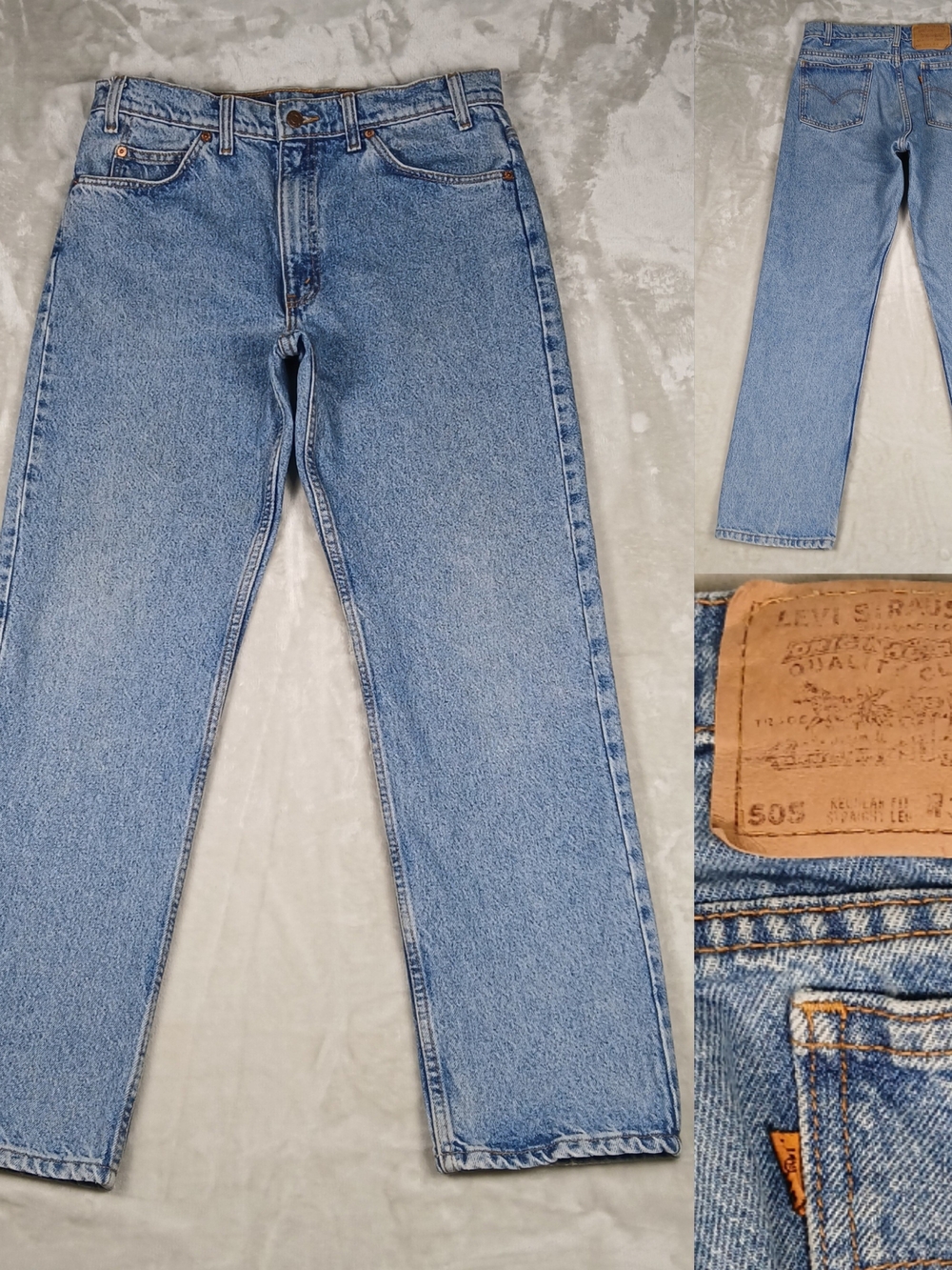 Vintage Levi's 505 Jeans 32x30 Men's Tagged 34x30 Orange Tab